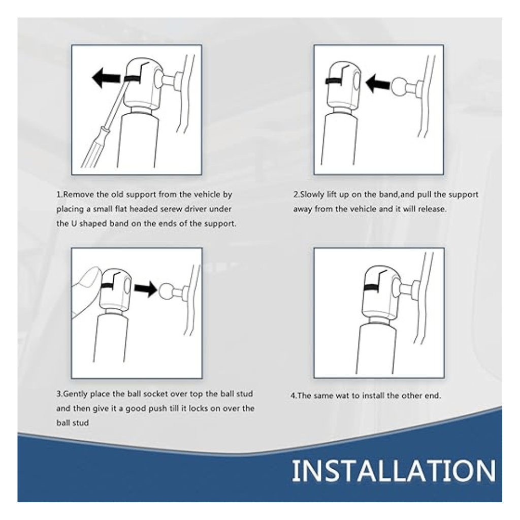 RASE Tire and Auto LLC  17.75 in 2Pcs Hood Lift Support Struts Gas Spring Shocks Rod Compatible with Ram 1500 2019-2022 Replaces # 68276312AB (Note : w/o TRX Body Code DT, 5th Gen)
