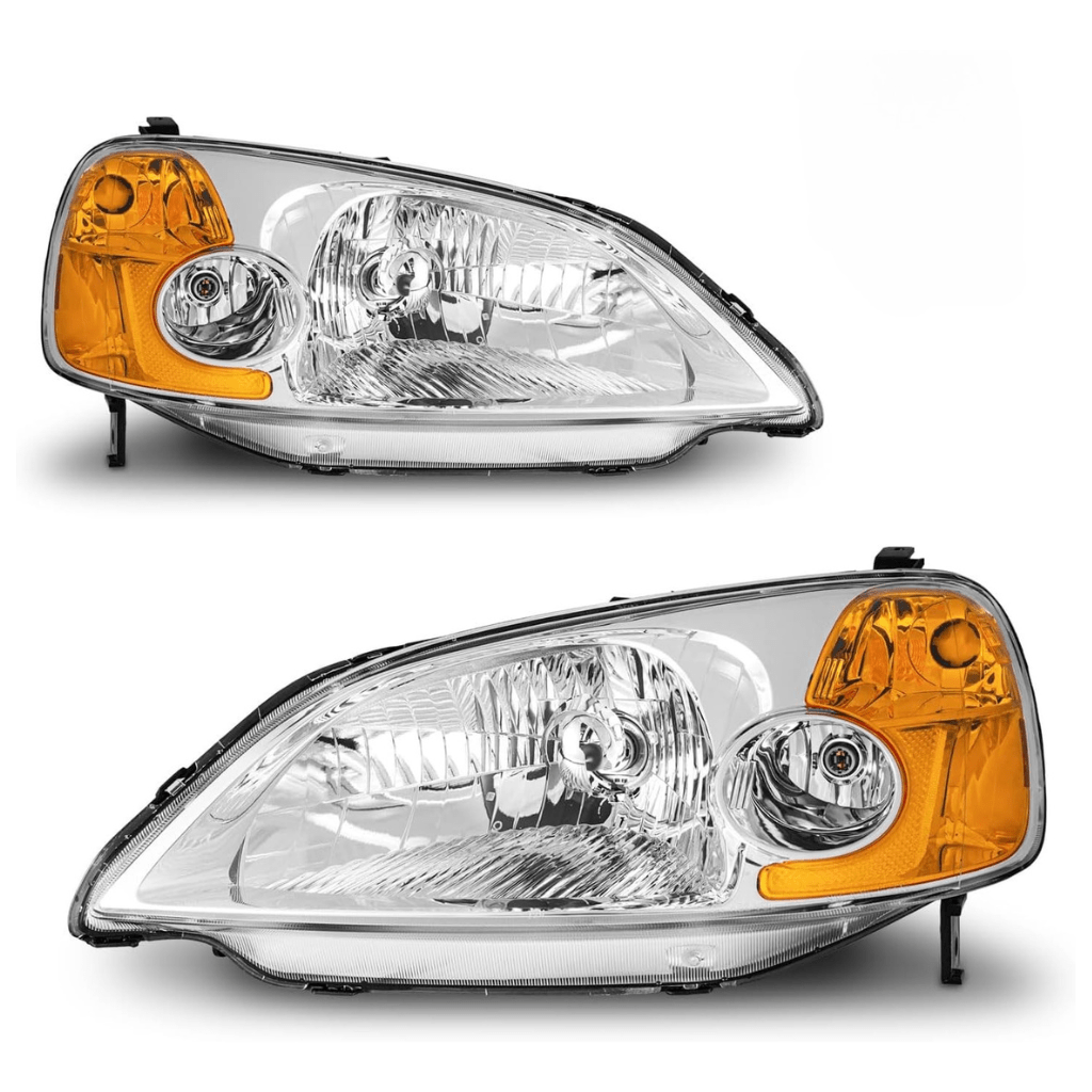 RASE Tire and Auto LLC 2001-2003 Honda Civic 2/4Door Headlights Chrome Housing