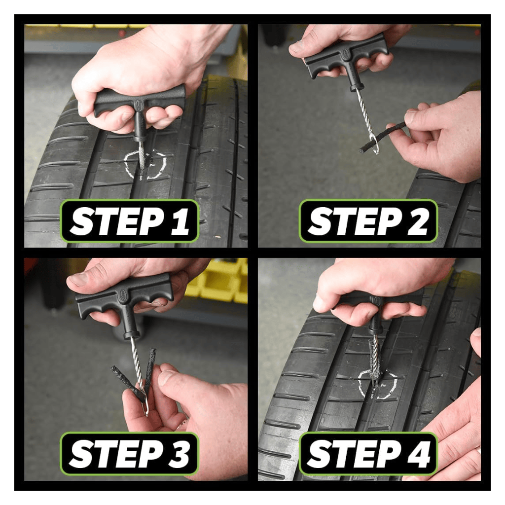 RASE Tire and Auto LLC 20133 Tire Repair Tackle Kit, Large, Contains Strings, Tools and Pencil Gauge, 9 Pieces