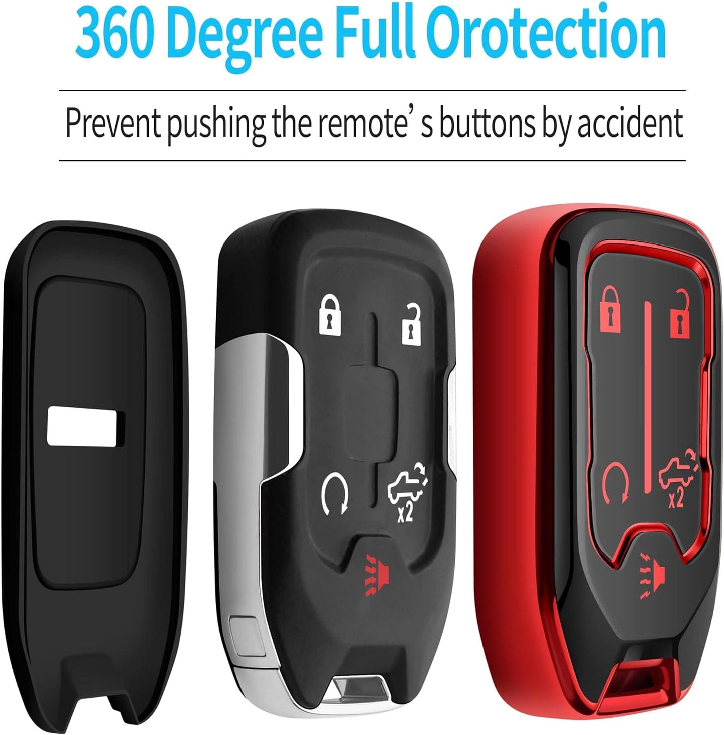 RASE Tire and Auto LLC 2017-2021 Chevrolet Silverado Suburban Tahoe GMC Acadia Sierra Terrain Yukon Key Fob Hard Cover