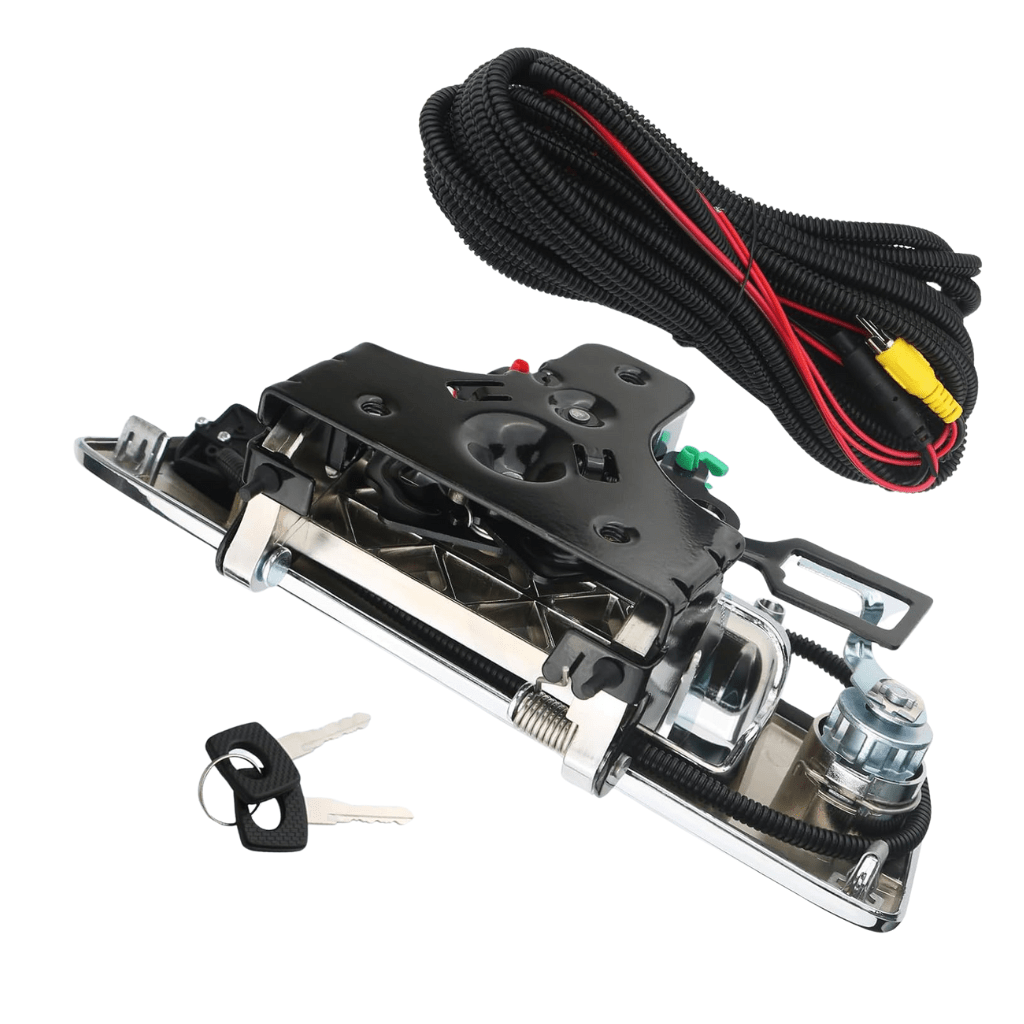 RASE Tire and Auto LLC  Backup Camera with Tailgate Handle & Bezel Trim & Lock Cylinder Chrome 2007-2014 Chevrolet Chevy Silverado, GMC Sierra Truck 1500 2500 3500