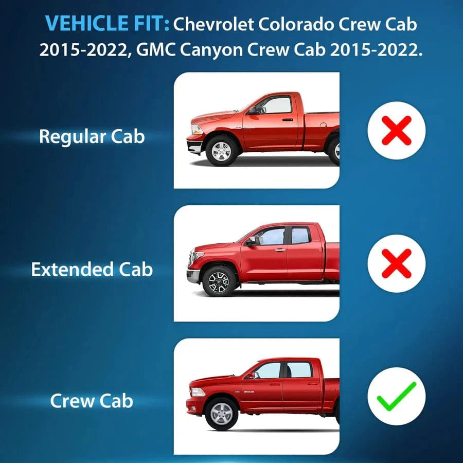 Rase Tire and Auto LLC car parts in Channel Window Deflectors for Chevy Colorado Crew Cab/GMC Canyon Crew Cab 2015 2016 2017
2018 2019 2020 2021
2022 Rain Guards,Vent Window Visors-4pcs