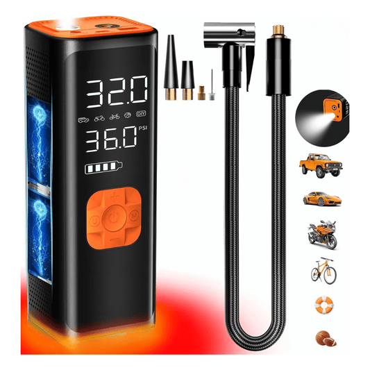 RASE Tire and Auto LLC  Car Tire Inflator Portable Air Compressor, 12V DC Air Pump for Car Tires, 150PSI Portable Car Tire Inflator with Pressure Gauge/LED Light, 20000MAH