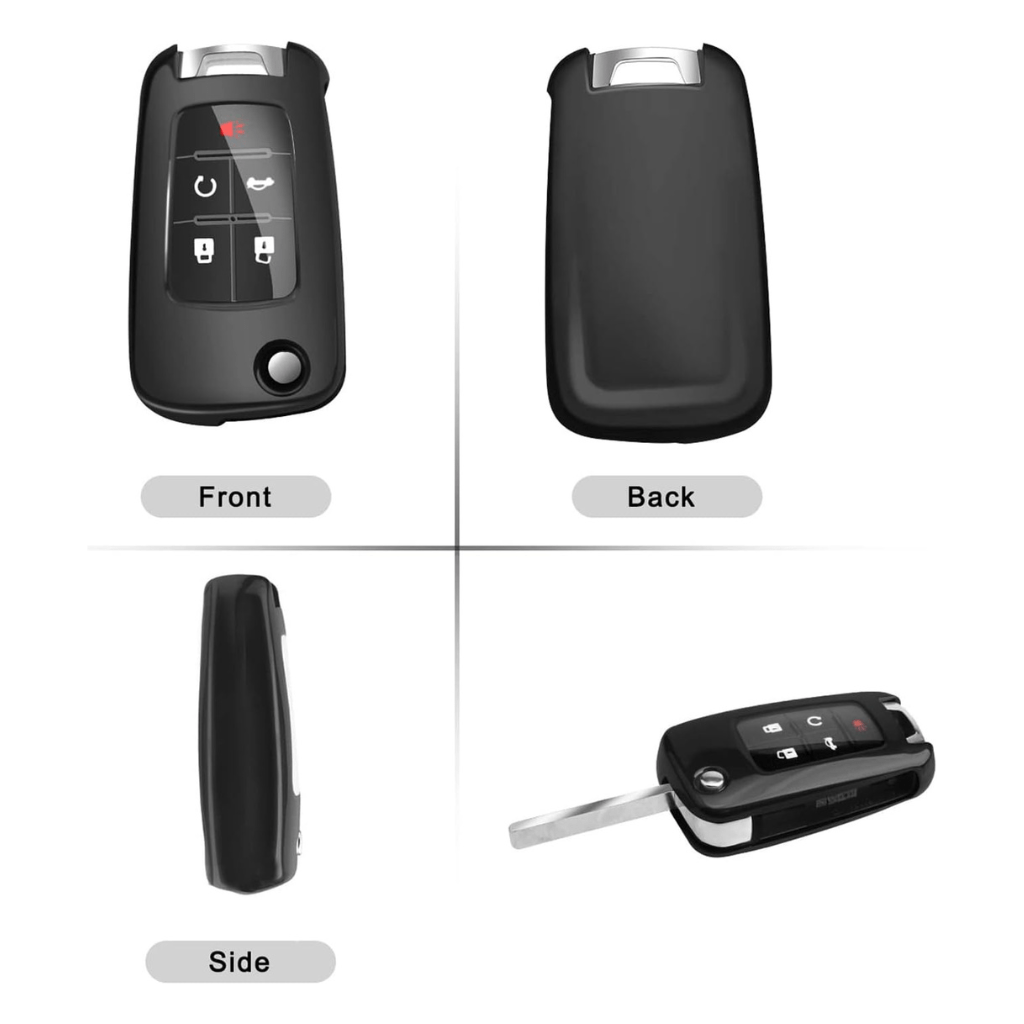 RASE Tire and Auto LLC  Chevy Key Fob Cover with Keychain for Chevrolet Malibu Cruze Camaro Volt Equinox Sonic Impala Buick Regal Encore