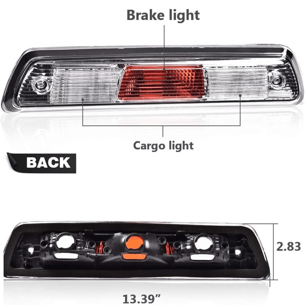 RASE Tire and Auto LLC  Clear Third Brake Light, Compatible with Ford F150 Truck 2009 2010 2011 2012 2013 2014, High Mount Stop light Tercera luz de freno