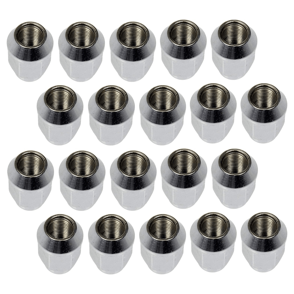 RASE Tire and Auto LLC Dorman 711-265 Wheel Nut Chrome Acorn Bulge Seat 1/2-20 Compatible with Select Models, 20 Pack