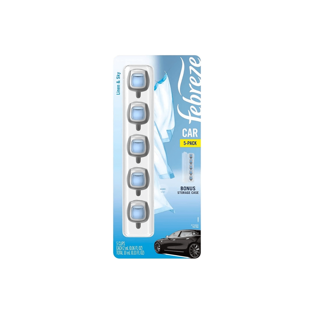 RASE Tire and Auto LLC Febreze Car Air Freshener, Set of 5 Clips - up to 150 Days