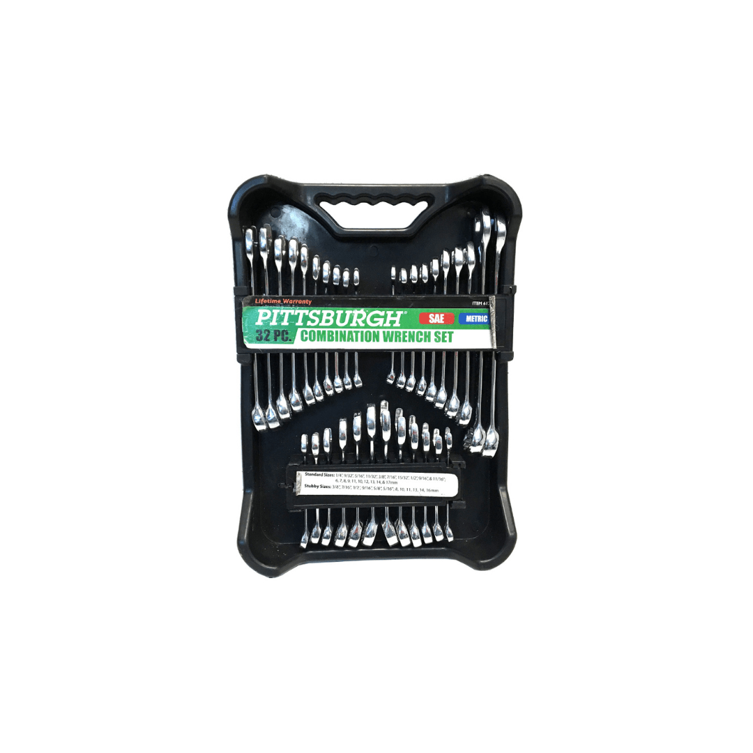 RASE Tire and Auto LLC Fully Polished SAE and Metric Combination Wrench Set, 32 Piece
