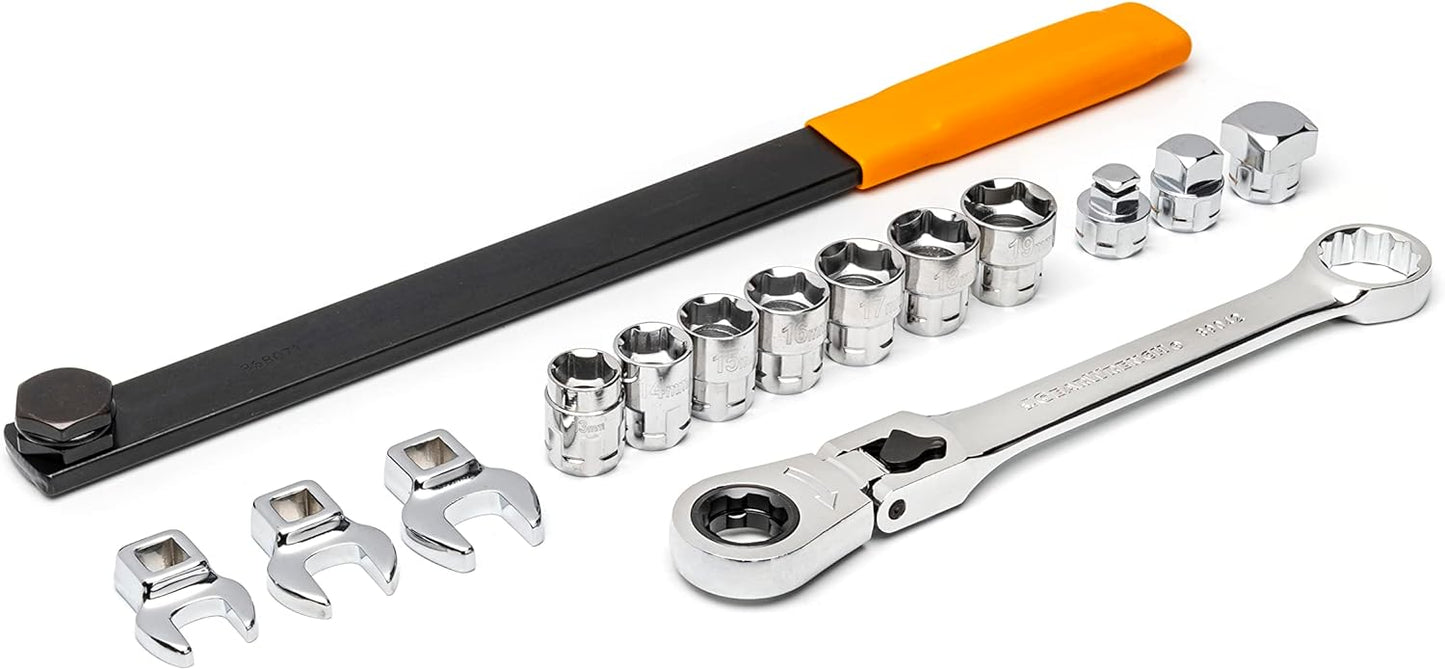 RASE Tire and Auto LLC GEARWRENCH 15 Pc. Serpentine Belt Tool Set with Locking Flex Head Ratcheting Wrench - 89000