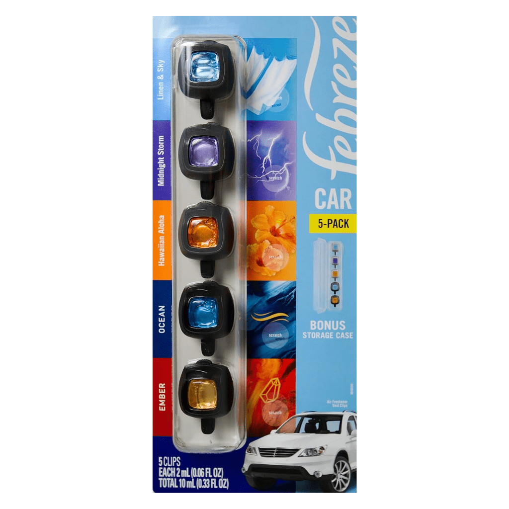 RASE Tire and Auto LLC Mix Scents Febreze Car Air Freshener, Set of 5 Clips - up to 150 Days