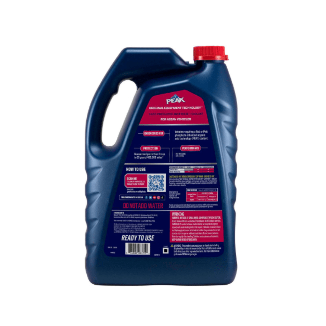 RASE Tire and Auto LLC PEAK Original Equipment Technology Asian Vehicles Red, Pink Antifreeze and Coolant 50/50 prediluted