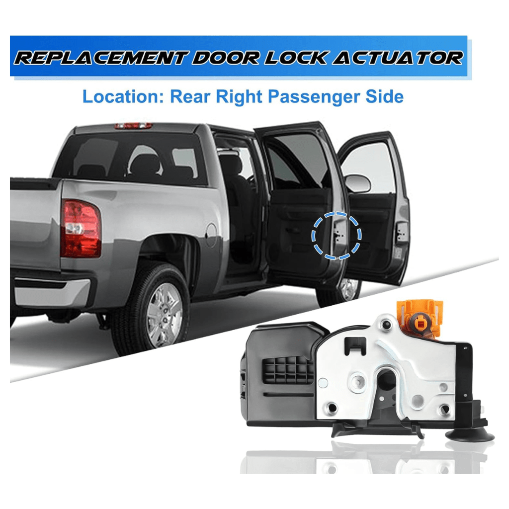 RASE Tire and Auto LLC  Rear Right Passenger Side Door Lock Latch Actuator Motor Replacement for 2007 2008 2009 Chevy Silverado Suburban Tahoe Avalanche GMC Sierra Yukon XL 1500 2500 Cadillac Escalade ESV EXT 2007-2009