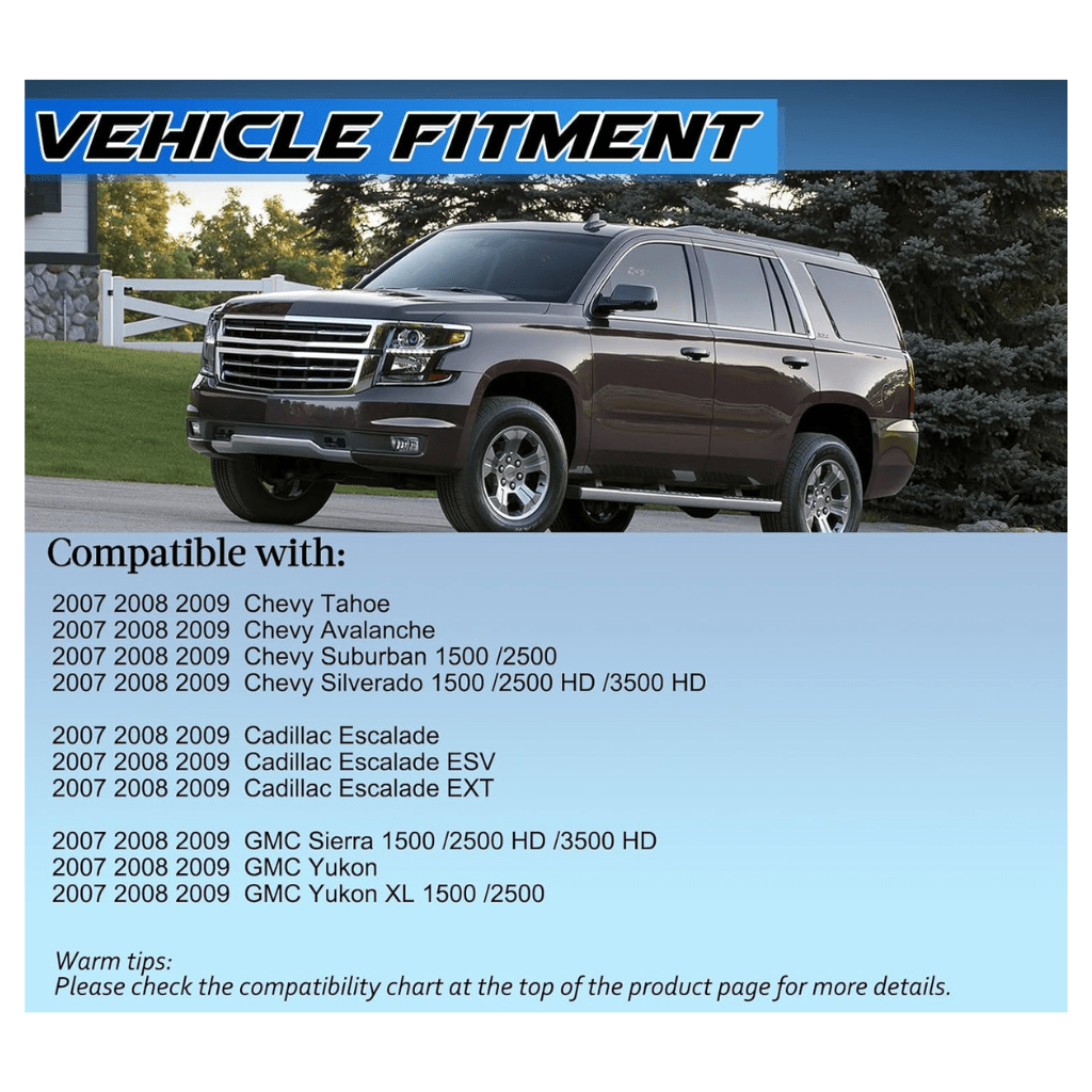 RASE Tire and Auto LLC Rear Right Passenger Side Door Lock Latch Actuator Motor Replacement for 2007 2008 2009 Chevy Silverado Suburban Tahoe Avalanche GMC Sierra Yukon XL 1500 2500 Cadillac Escalade ESV EXT 2007-2009