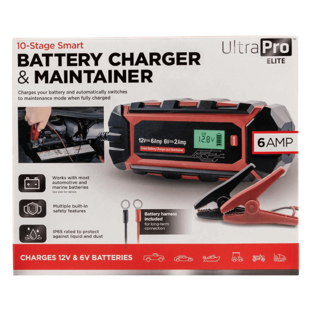RASE Tire and Auto LLC Ultrapro Elite Intelligent Battery Charger and Maintainer, 6V/12V, 6A