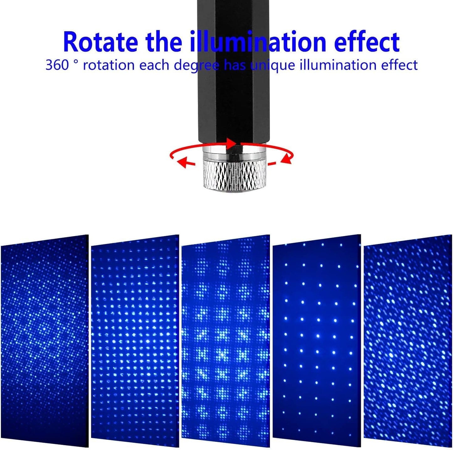 RASE Tire and Auto LLC USB Star Projector Night Light, Car Roof Lights, Portable Adjustable Romantic Interior Car Lights, Portable USB Night Light Decorations for Car, Ceiling, Bedroom (Violet Blue)