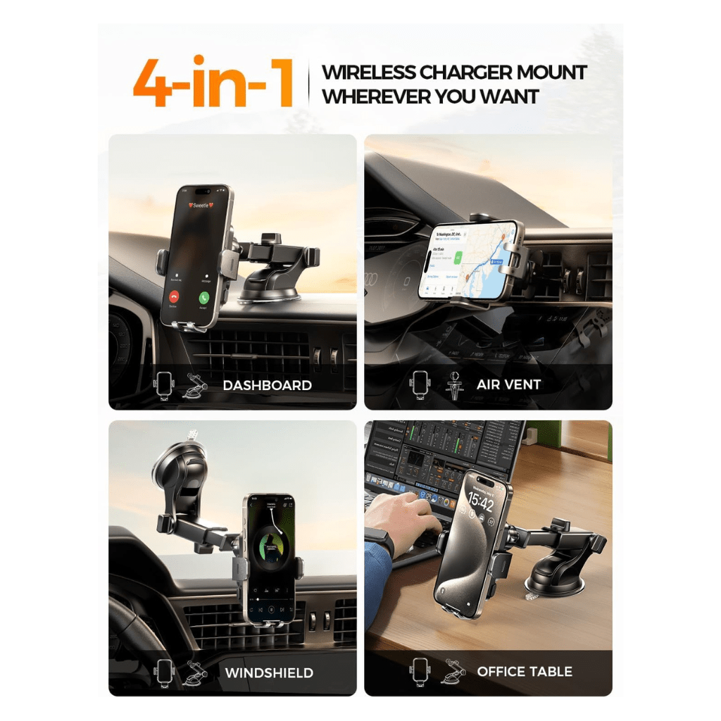 RASE Tire and Auto LLC  Wireless Car Charger Phone Holder Mount