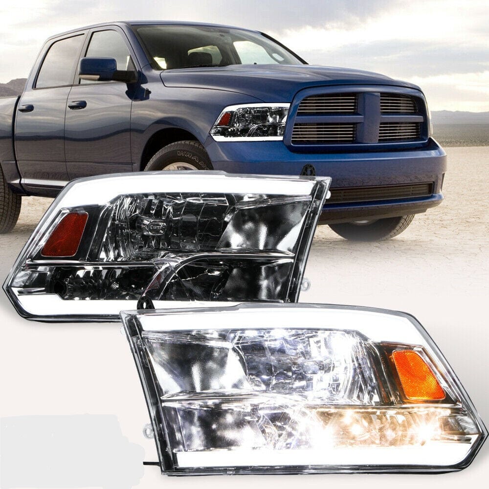 RASE Tire and Auto LLC 2009-2018 Dodge Ram 1500, 2500, AND 3500 Chrome OR Black Headlights LED