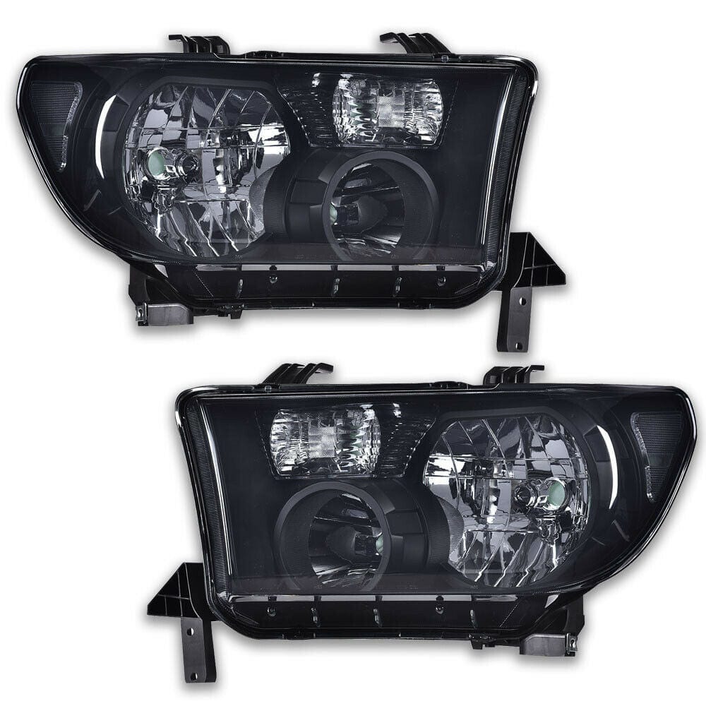 RASE Tire and Auto LLC Black 07-13 TOYOTA TUNDRA | 08-17 SEQUOIA Chrome OR BLACK HEADLIGHTS LEFT & RIGHT