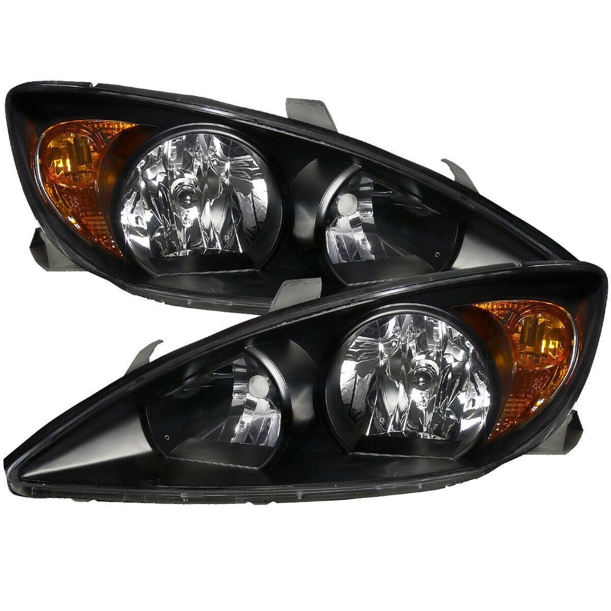 RASE Tire and Auto LLC Black 2002-2004 Toyota Camry Chrome Housing Clear OR Black Headlights Lamps L+R