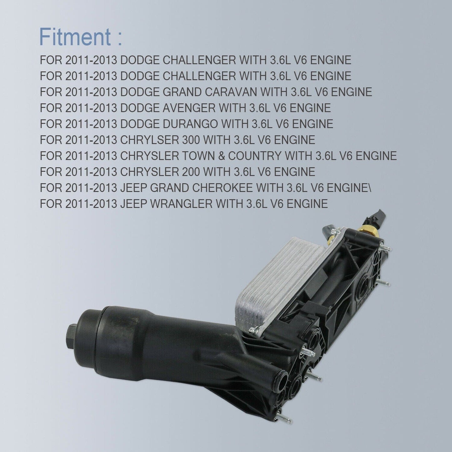 RASE Tire and Auto LLC FOR 11-13 Jeep Dodge Chrysler 3.6L V6 Engine Oil Cooler Filter Housing 5184294AE
