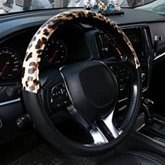 RASE Tire and Auto LLC Universal Black Steering Wheel Cover fits Most Cars Diameter of 14.5-15'' Breathable
