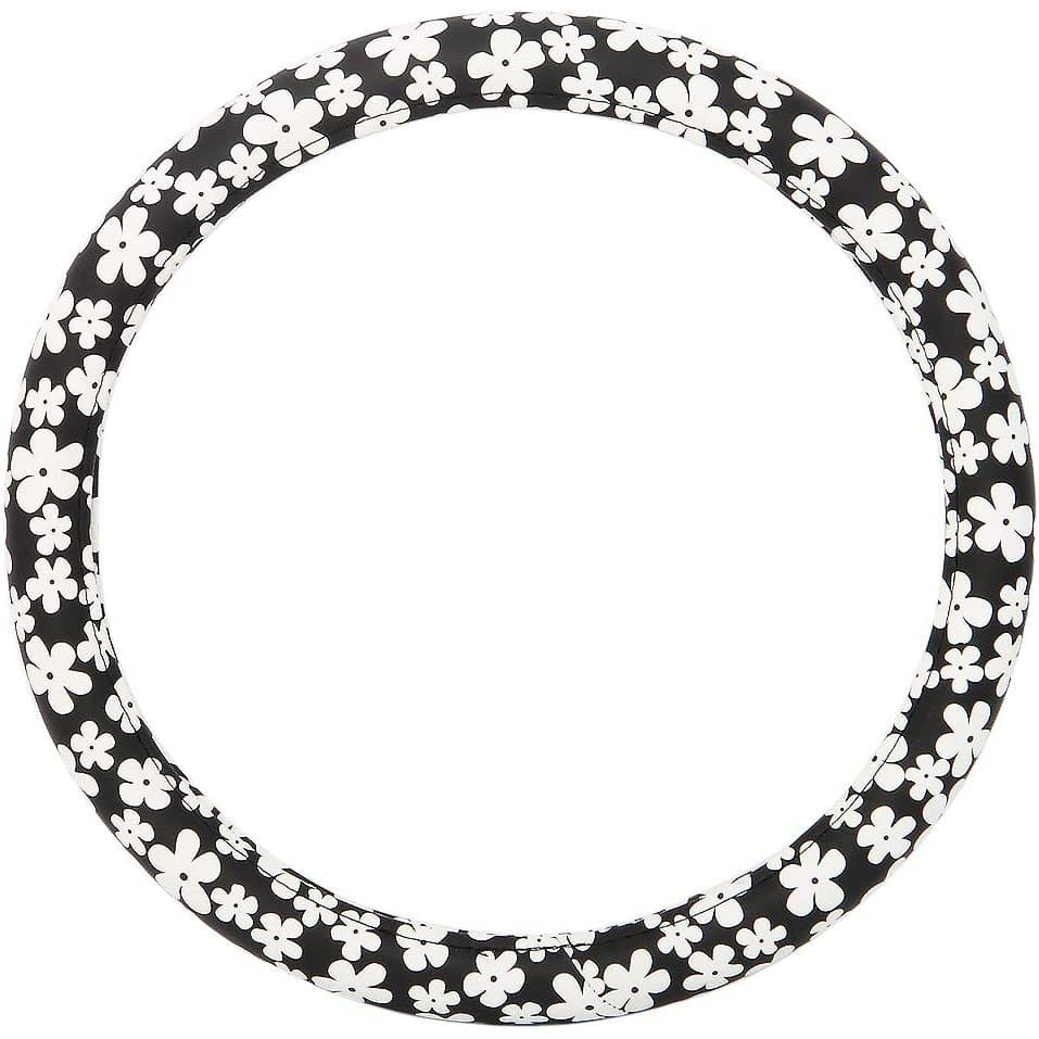 RASE Tire and Auto LLC Universal Black Steering Wheel Cover fits Most Cars Diameter of 14.5-15'' Breathable