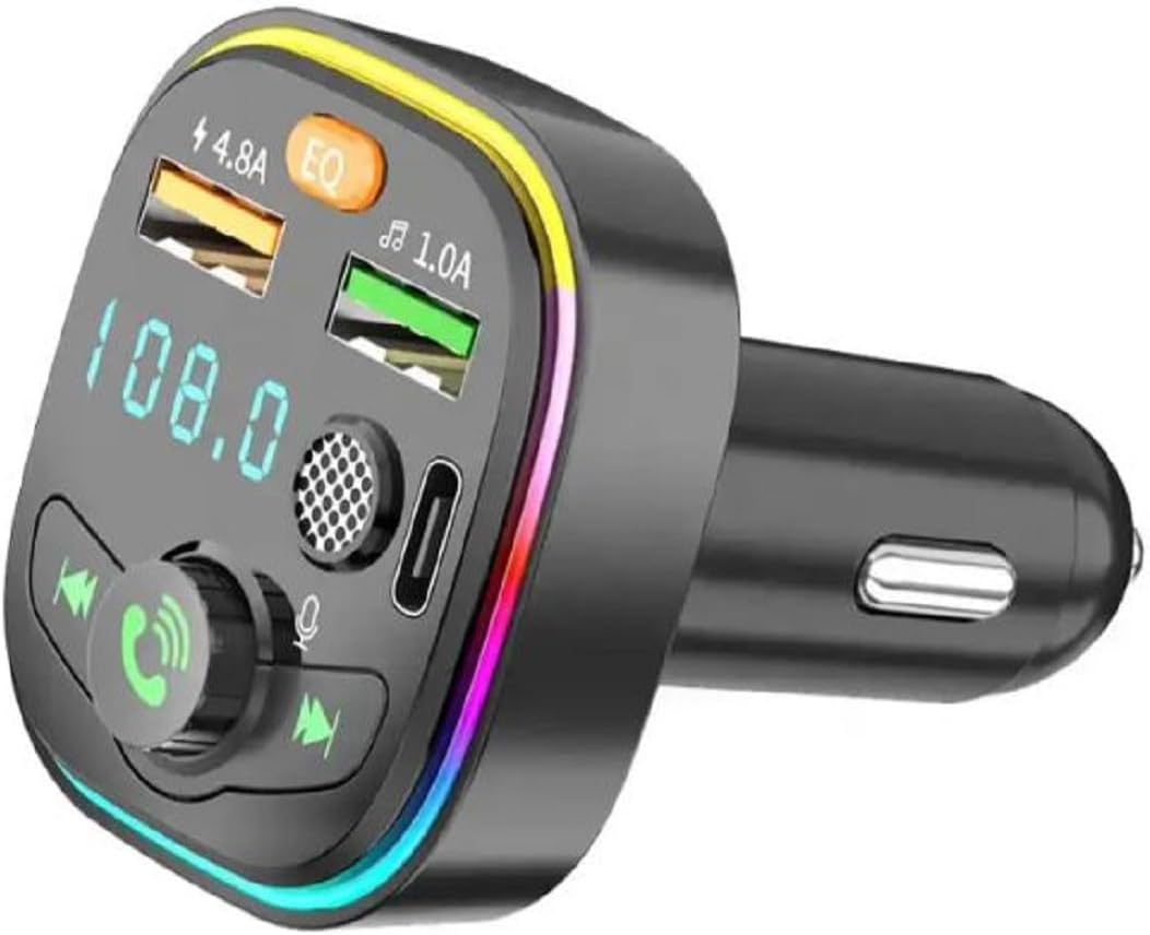 Handsfree Call Car Charger,Wireless Bluetooth FM Transmitter Radio Receiver,Mp3 Audio Music Stereo Adapter,Dual USB Port Charger