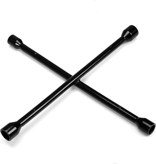 Professional 14" Universal Heavy Duty 4-Way Cross Lug Wrench, Black