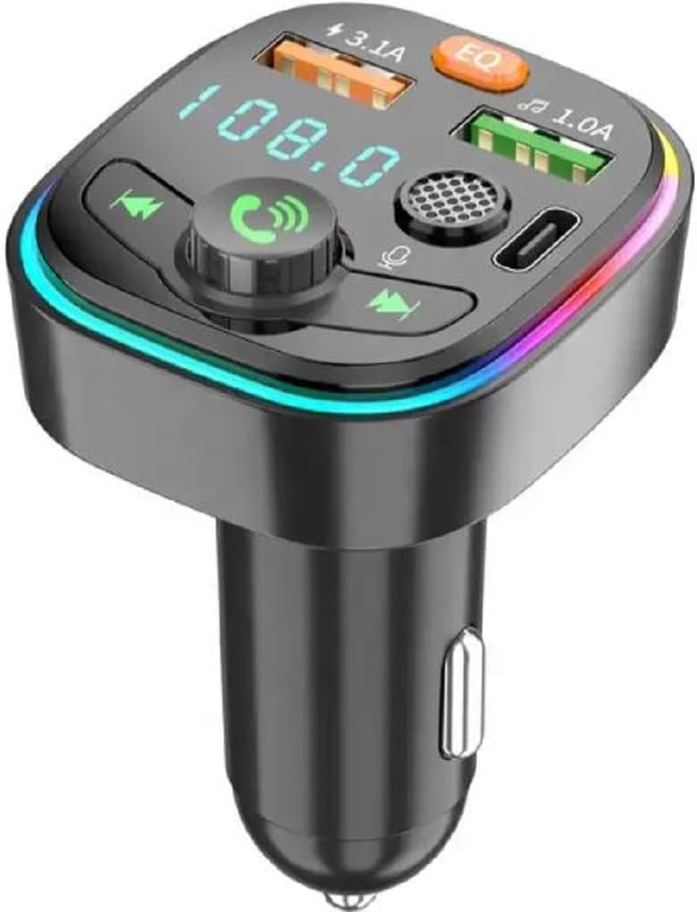 Handsfree Call Car Charger,Wireless Bluetooth FM Transmitter Radio Receiver,Mp3 Audio Music Stereo Adapter,Dual USB Port Charger