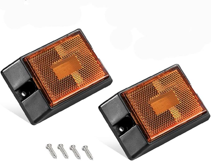 CZC AUTO LED Amber Side Marker Lights Sealed Submersible LED Clearance Reflector Lamps Waterproof Trailer Running Lights for 12V Boat Trailer Truck Marine RV (2 pack)