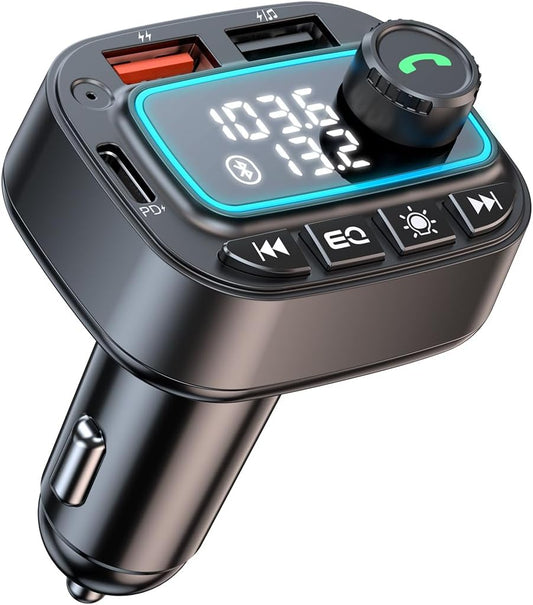 Handsfree Call Car Charger,Wireless Bluetooth FM Transmitter Radio Receiver, Mp3 Audio, Dual USB Port, charger & car voltage meter