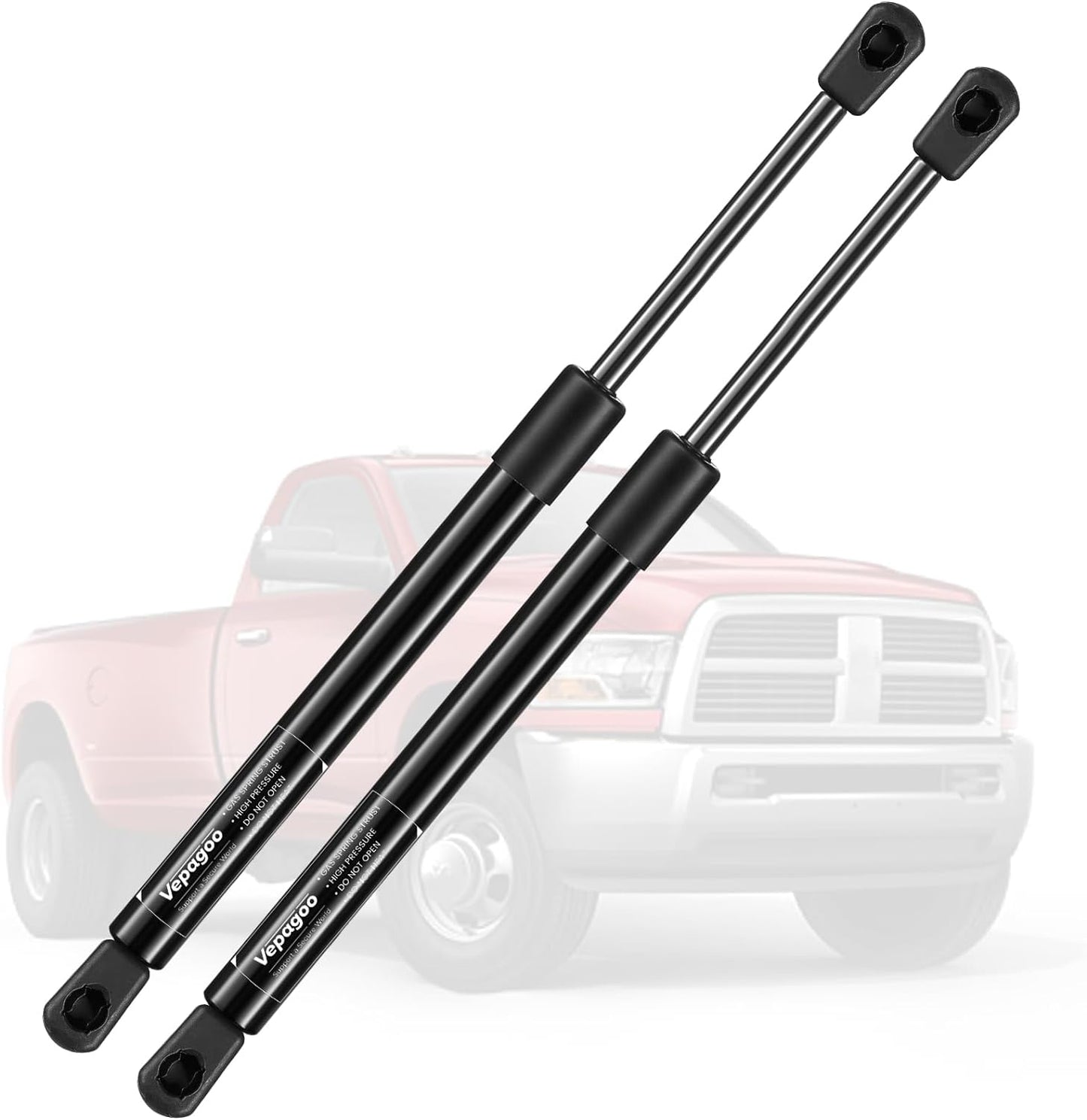 2 Front Hood Gas Lift Supports Struts 4364 Compatible for 2002-2010 Dodge Ram 1500/2500/3500/4500/5500 Spring Shocks