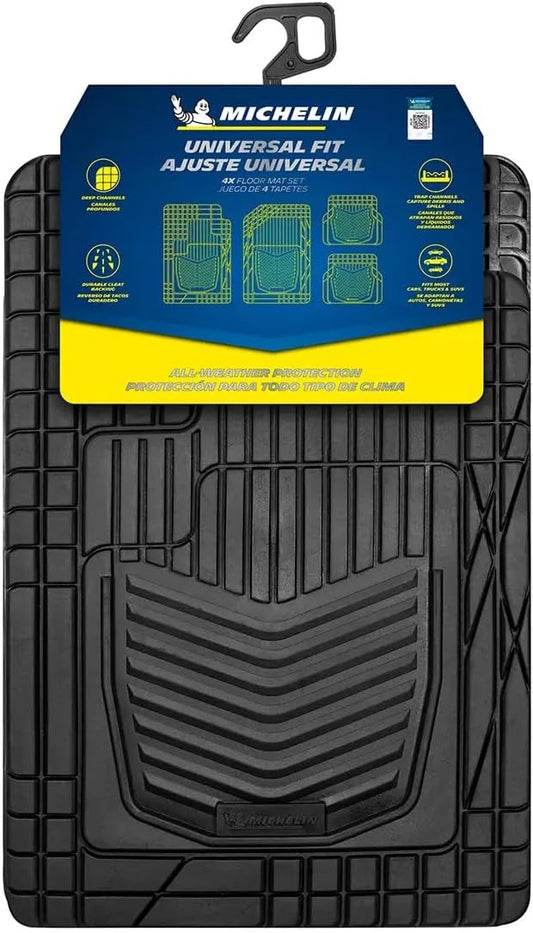 MICHELIN Universal Rubber Car Mat (Black) 4 Pieces