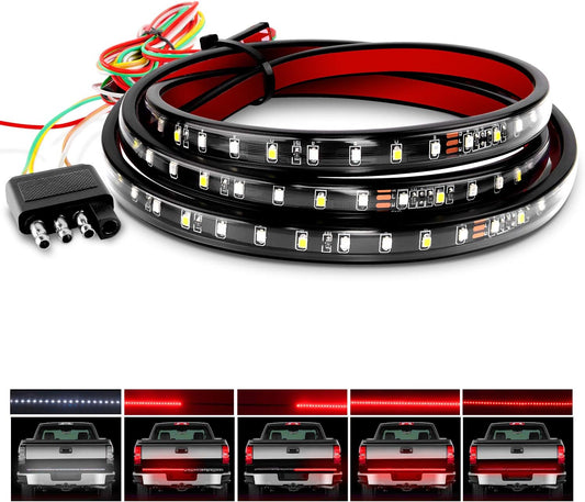 60" Truck Tailgate Light Bar 108 LED Single Row Tailgate Light Strip Red white Brake Lights