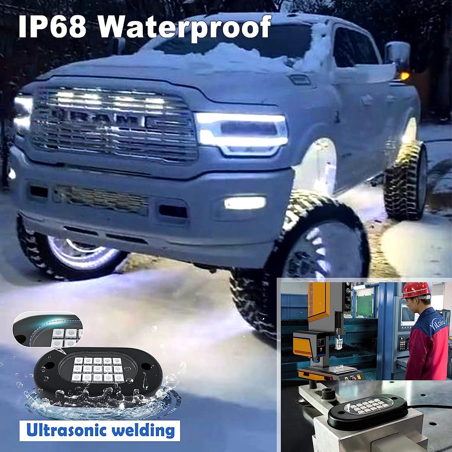 RGB LED Rock Lights, with Phone App/Remote Control & Timing & Music Mode Waterproof AUTO (6 Pods)