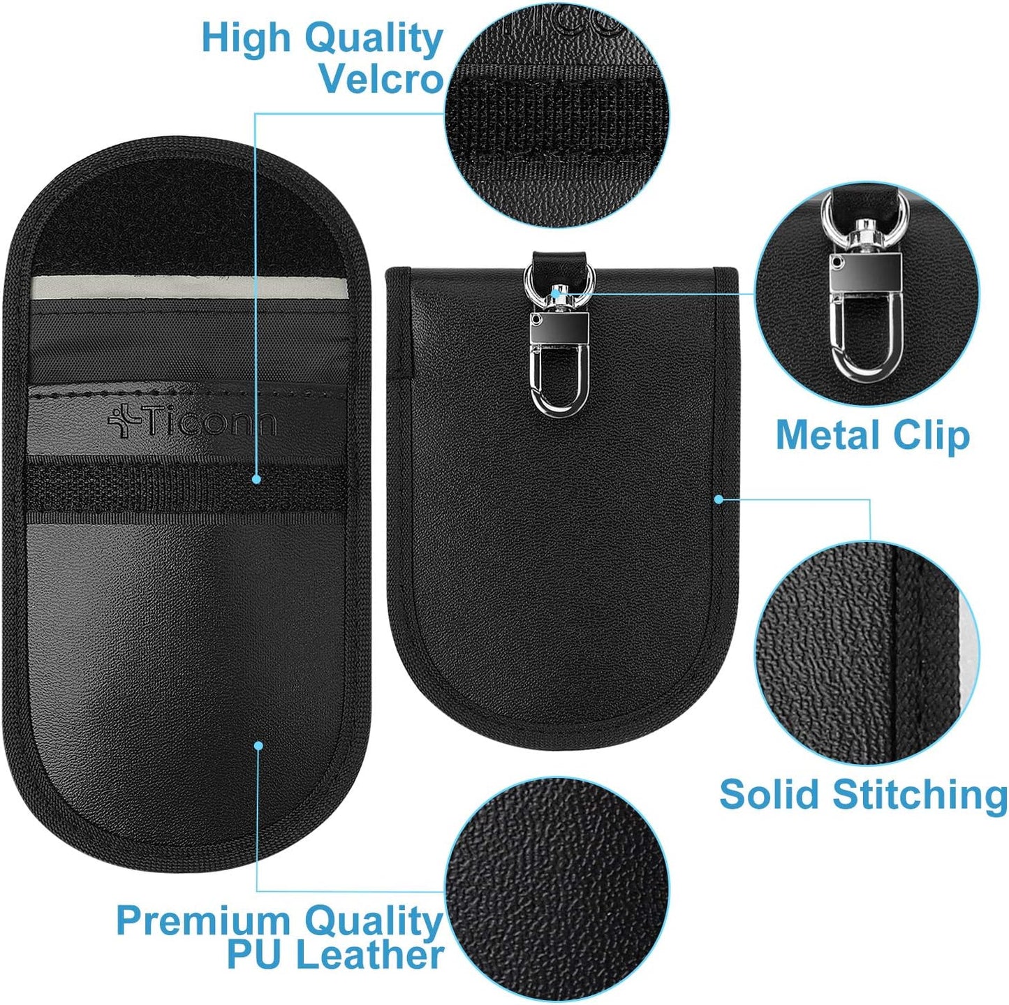 1X Bag for Key Fob Protector - Car RFID Signal Blocking, Anti-Theft Pouch, Anti-Hacking Case Blocker