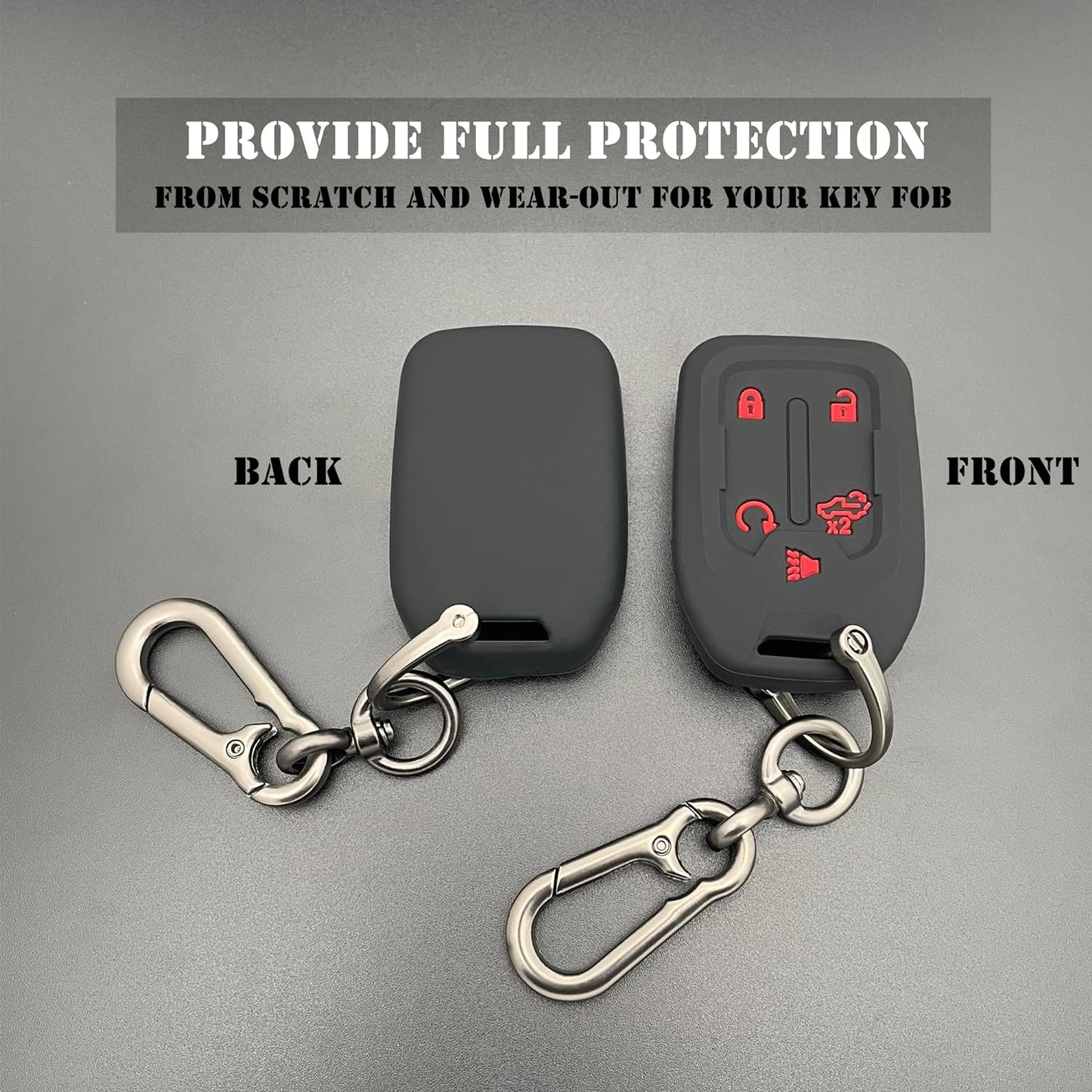 Silicone Smart Key Fob Cover 2017-2023 Chevrolet Silverado Suburban Tahoe GMC Acadia Sierra Terrain Yukon Key Fob Hard Cover