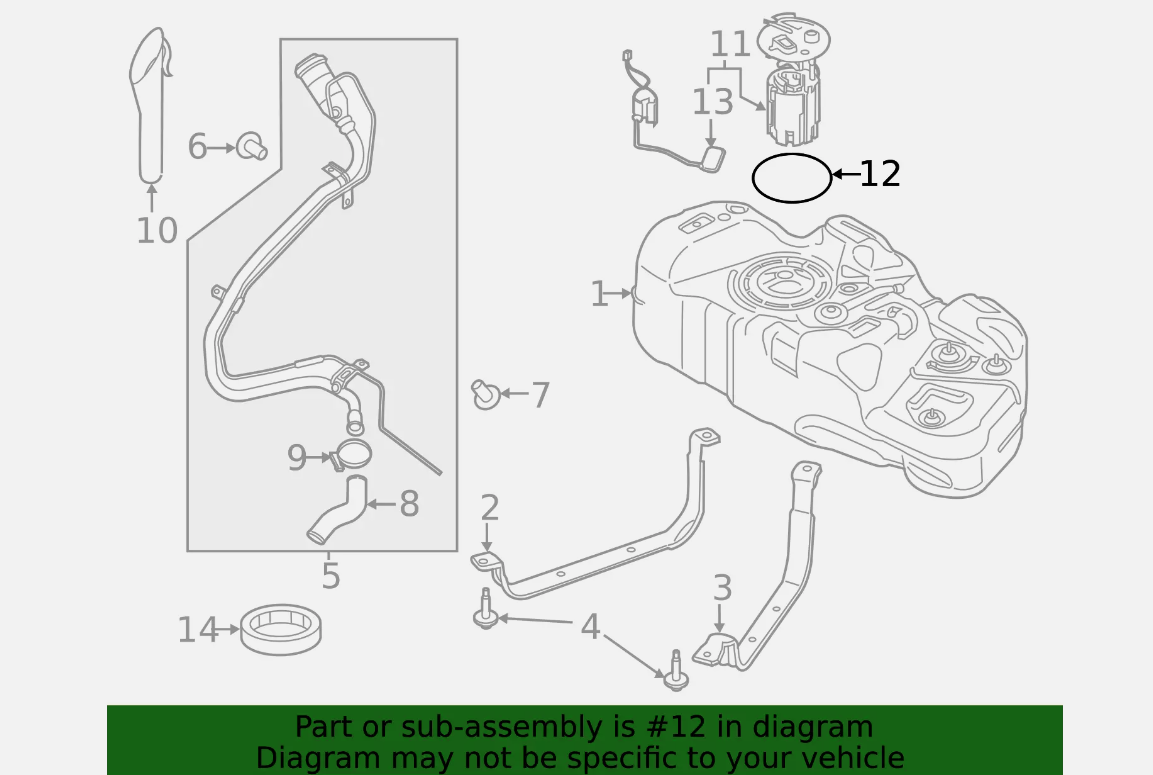 1x Genuine Ford Fuel Pump Gasket BL3Z9E583B