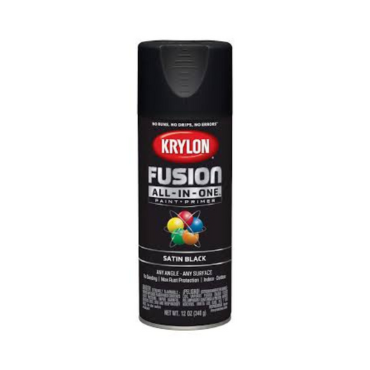 Krylon Satin Black Fusion All-In-One Paint Spray