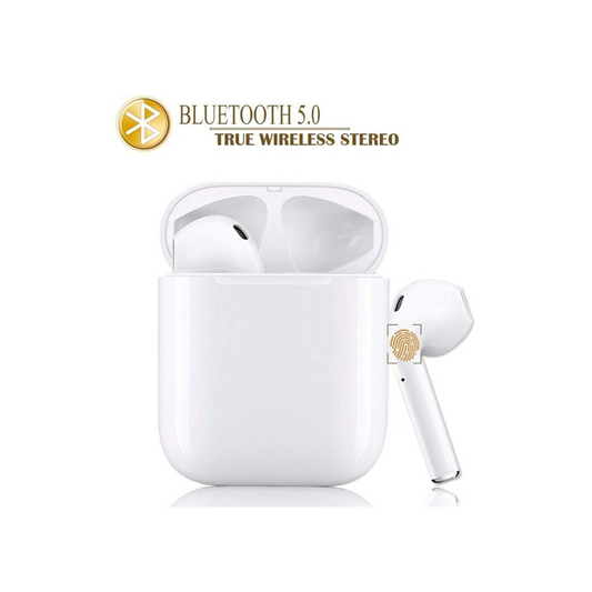 Wireless Earbud Bluetooth with Charging Case for Android/Apple iPhone - White