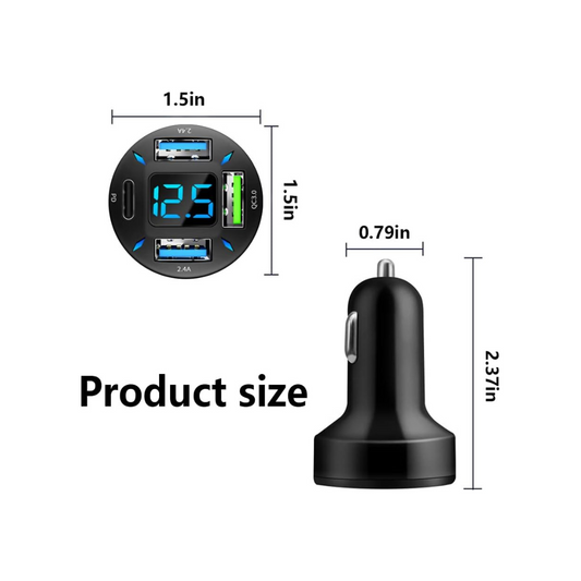 MINI Quick Charge Voltmeter & Car Cigarette Lighter CHARGER