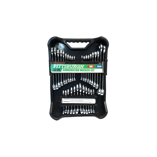 Fully Polished SAE and Metric Combination Wrench Set, 32 Piece