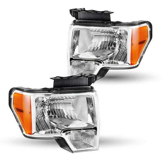 RASE Tire and Auto LLC 09-14 Ford F-150 Chrome Headlights L+R