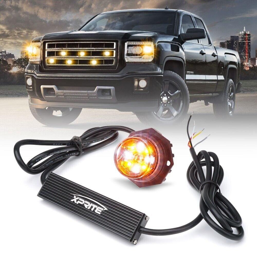 Light Rase 1pc Hideaway LED Strobe Light Emergency Hazard Warning Bulb White Ambe ...
