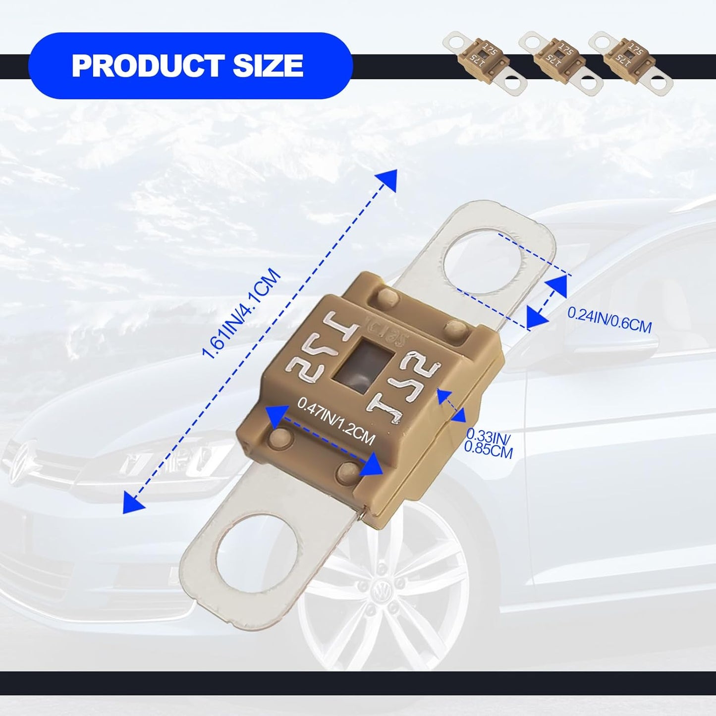 RASE Tire and Auto LLC 1x 175 Amp AMG High Amp Stud Mount Fuse