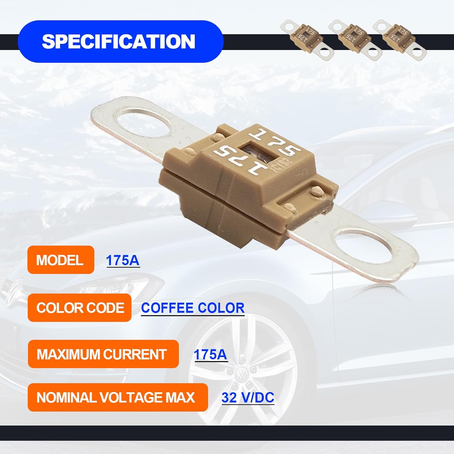 RASE Tire and Auto LLC 1x 175 Amp AMG High Amp Stud Mount Fuse