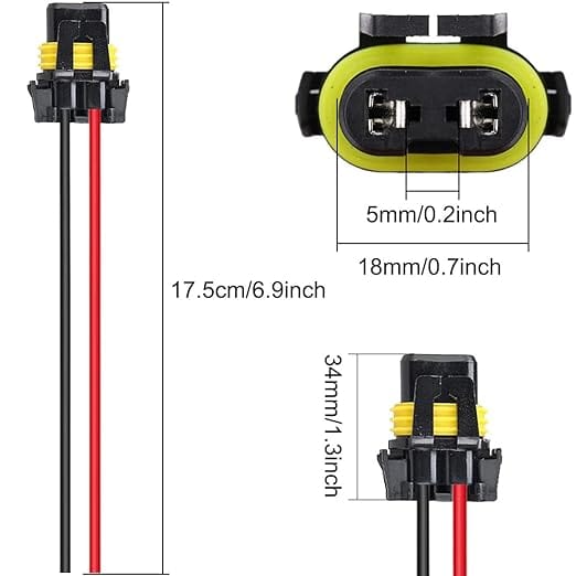 RASE Tire and Auto LLC 1x 9005 HB3 9006 HB4 Bulb Socket Female Adapter Wiring Harness Connector Wire for LED Headlight Fog Light Socket Adapter