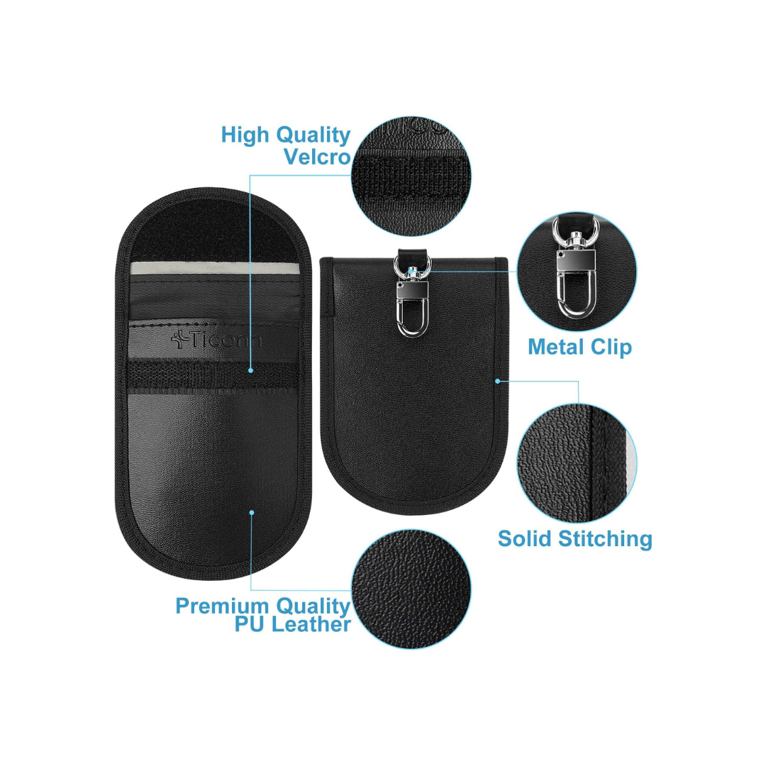 RASE Tire and Auto LLC 1X Bag for Key Fob Protector - Car RFID Signal Blocking, Anti-Theft Pouch, Anti-Hacking Case Blocker