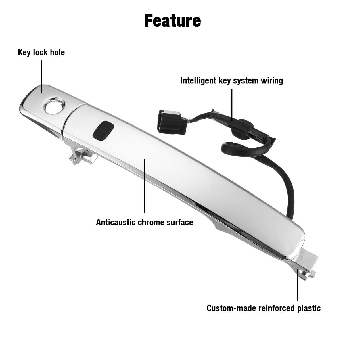 RASE Tire and Auto LLC 2010-13 Nissan Rogue Car Front Left Outside Chrome Door Handle Smart Entry