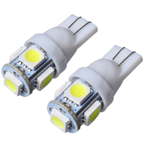 RASE Tire and Auto LLC 2x Super White T10 Wedge 5-SMD 5050 LED Light bulbs W5W 2825 158 192 168 194